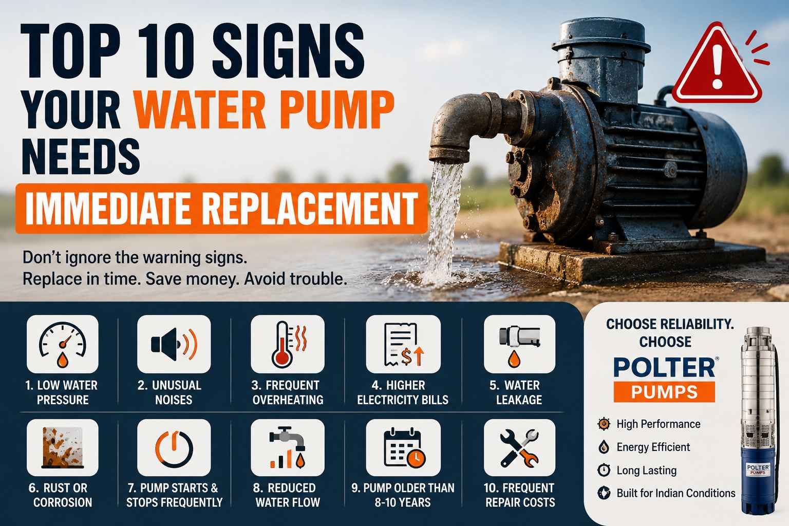 Top 10 Signs Your Water Pump Needs Immediate Replacement